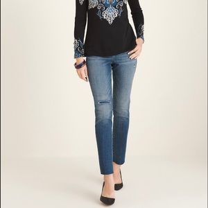Chico’s Destructed Girlfriend Ankle Jeans